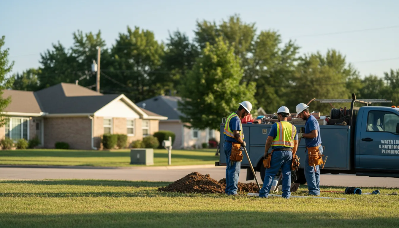 Residential water line and bathroom plumbing service in Hesston, KS